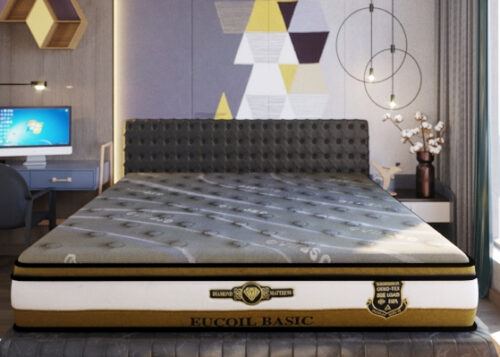 EUCOIL BASIC - NỆM LÒ XO TÚI ĐỘC LẬP LÓT TOPPER CAO SU THIÊN NHIÊN 5 VÙNG KIM CƯƠNG